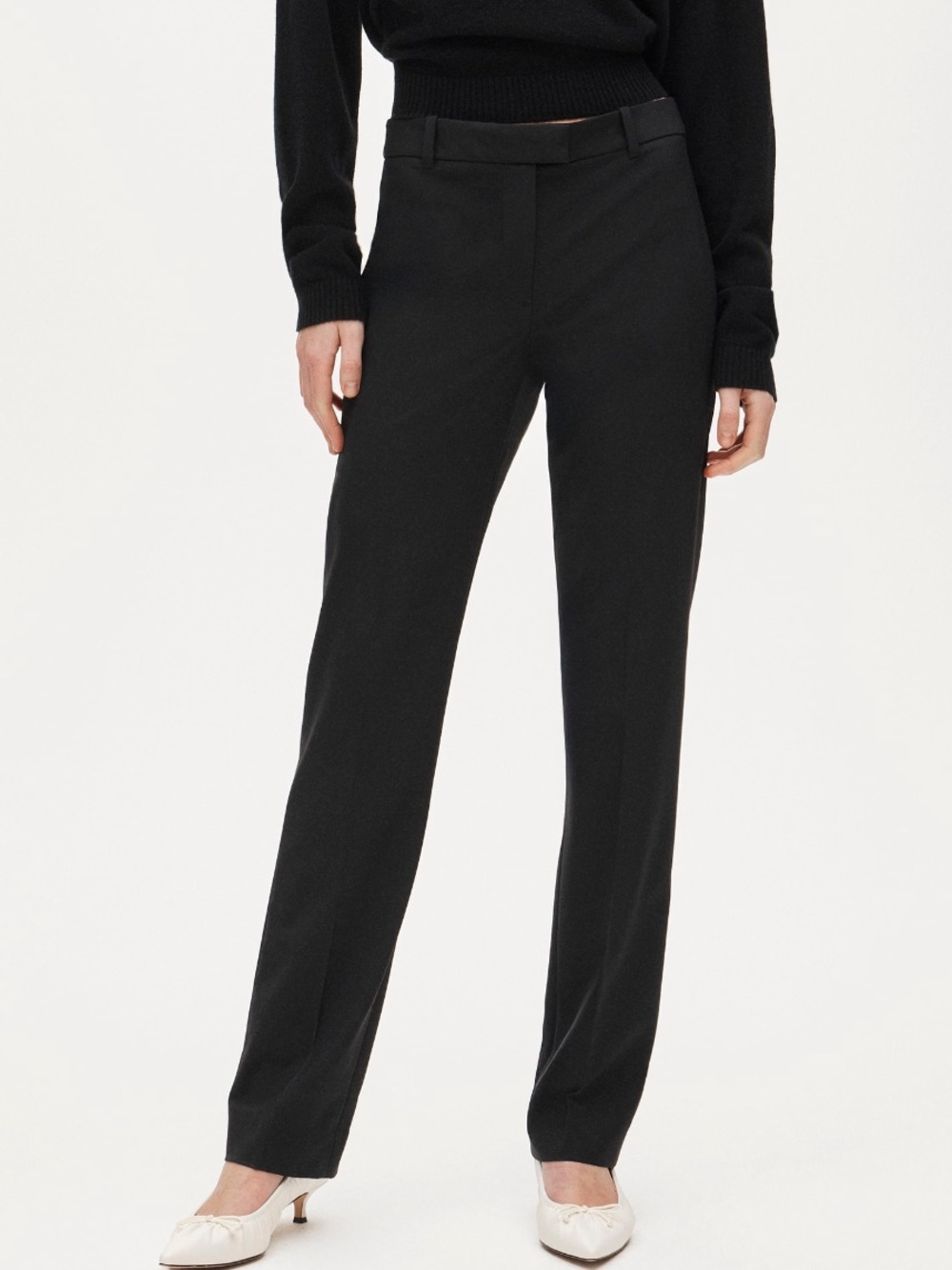 J. Crew Stella Ora Tessuti Black Light Wool Blend Straight Slim Dress Pants 00P